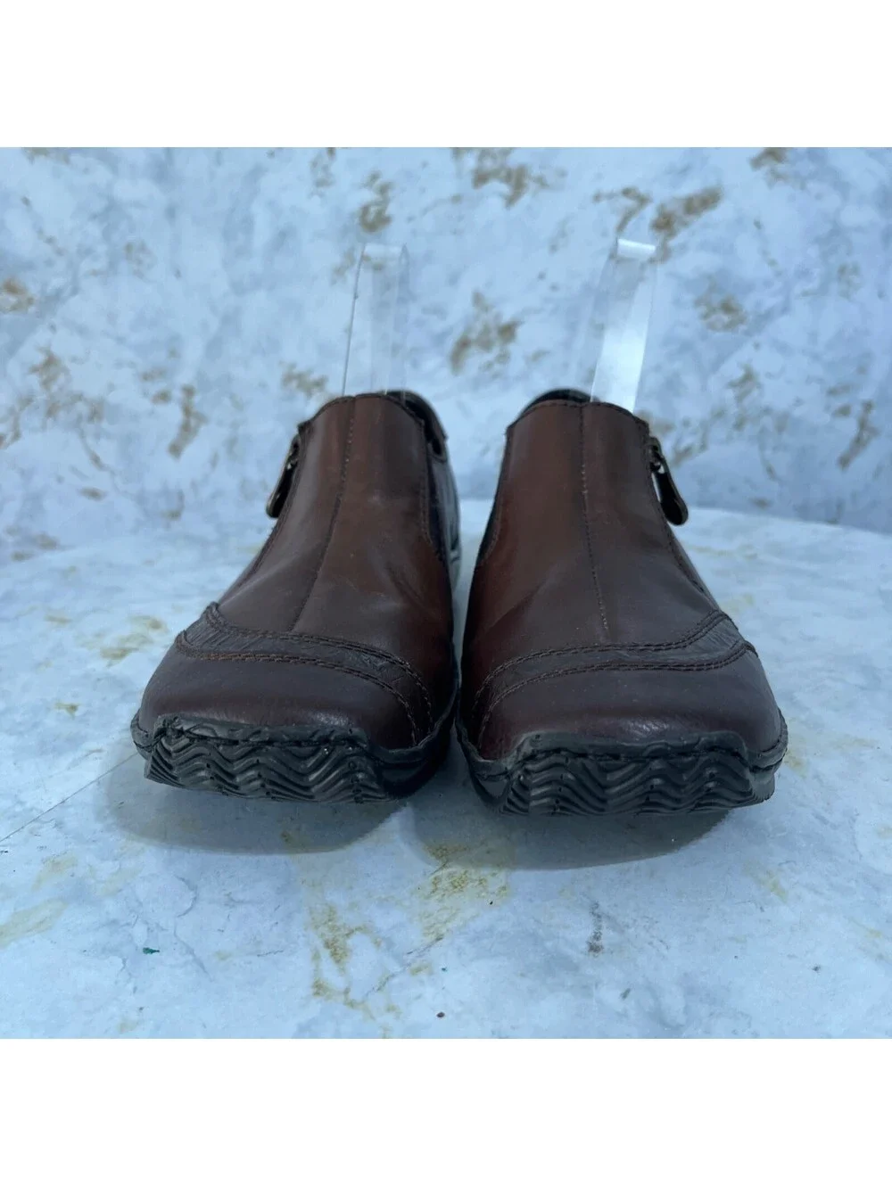 Rieker Celia 40 Women's Size 8.5 Shoes Brown Leather Zip Comfort Casual Loafers